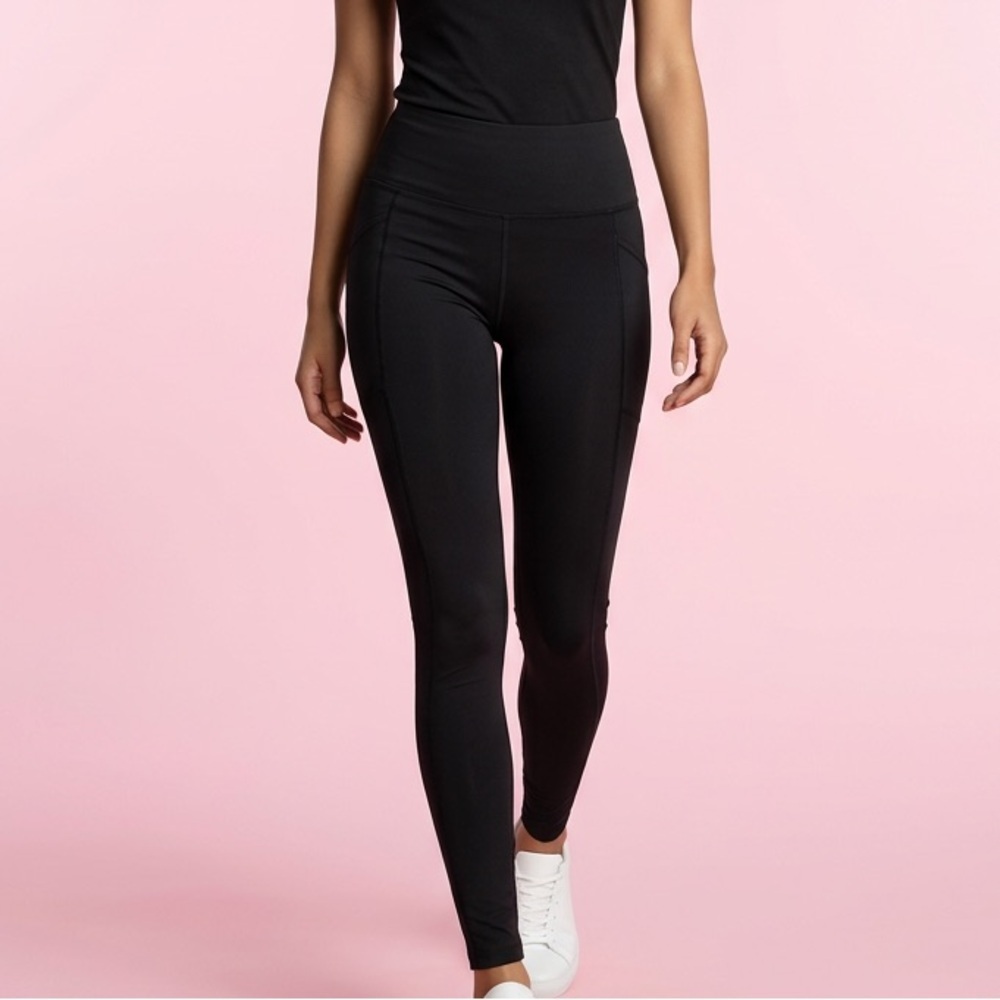 NWT Nocturne Women’s Black High Waist Ankle Leggings Athletic Workout - Size S -